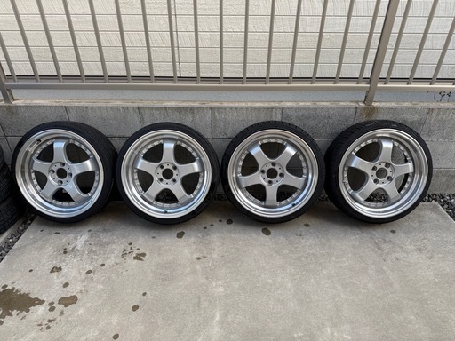 【値下げ↓】深リム　軽四 17インチ　6j ステルスレーシング K35 新品タイヤ２本おまけ