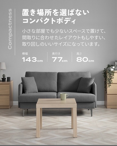 2人掛けソファ g135002]【単品】Emma 2人掛けコンパクトソファ 2人掛けソファー 