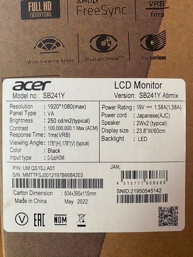 モニターacer