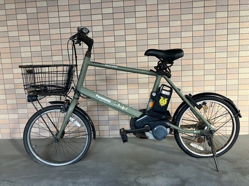【お取引中】Panasonic 電動アシスト自転車 VELO-STAR ミニベロ カーキ 20インチ バッテリー付 