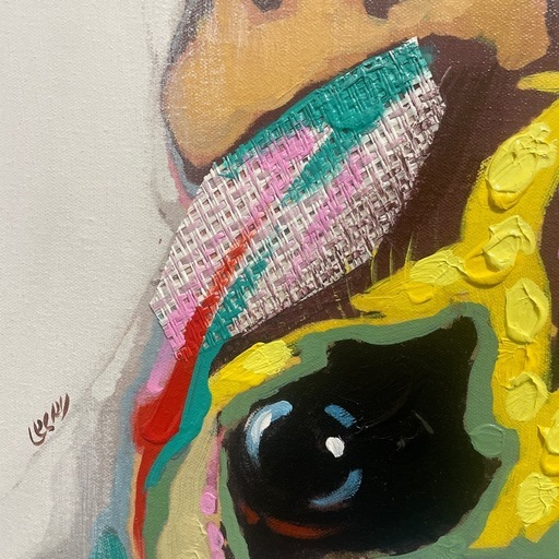 フレンチブルドッグ油絵カラフルアート絵画ポップインテリア犬縦60×横60 フレンチブルドッグ油絵カラフルアート絵画ポップインテリア犬縦60×横60