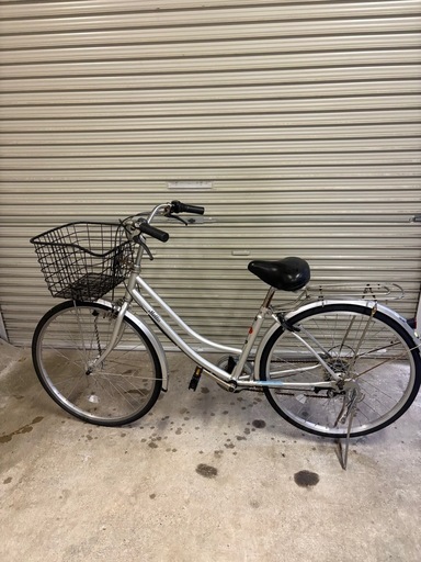 中古 自転車 ママチャリ 26インチ ギア付き かご 鍵付き シティサイクル 通勤通学 自動LEDライト