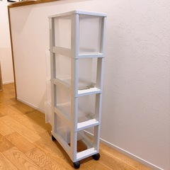 隙間収納　4段　洗濯機　冷蔵庫　ホワイトの画像