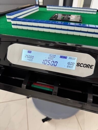 点数表示機能付き全自動麻雀卓『アルバン　スリムスコア28Ｓ/ slim SCORE28』折りたたみ移動式脚+椅子4脚+コーナーテーブル4個付き