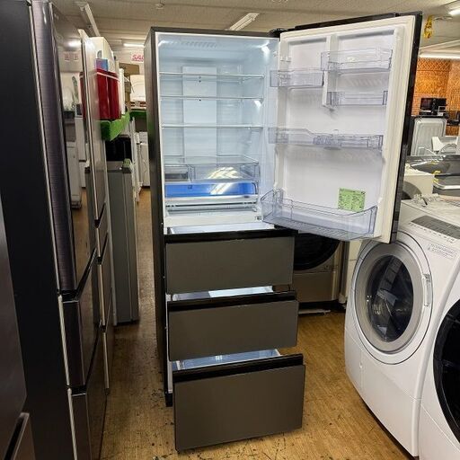 地域限定送料無料　超美品【 AQUA 】アクア 458L 4ドア 大型冷凍冷蔵庫 おいシールド冷凍 見えるTWIN LED野菜室 旬鮮