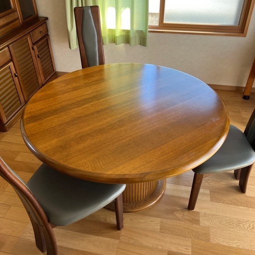 値下げしました！【美品/浜本工芸】高級ダイニング4点セット 総額30万円超 無垢材