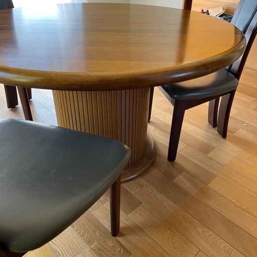 値下げしました！【美品/浜本工芸】高級ダイニング4点セット 総額30万円超 無垢材