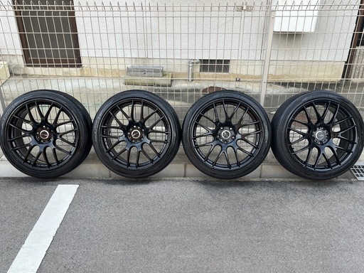 格安！】WORK M8R 19インチ 8.5J+45 4本通し ブラック YOKOHAMAタイヤ 