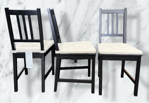 IKEA ダイニングテーブルセット イス4脚付き ホワイト シンプル 食卓セット