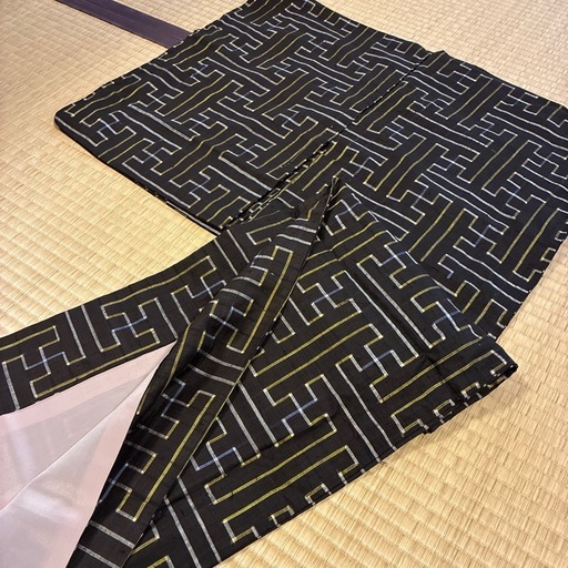 美品！　アンティーク　大島紬　秋名バラ　バチ襟
