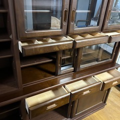 河口家具製作所木製ディスプレイキャビネット食器棚 (りんちゃん) 近江 