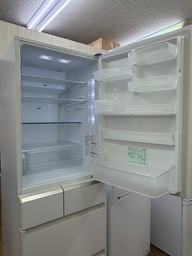 R20 人気のPanasonic!! ガラスパネル 5ドア冷蔵庫 NR-E431GV-W 2016年 411L