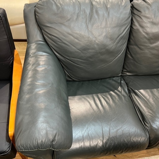 【トレファク神戸南店】2人掛けソファー （半革）【取りに来られる方限定】