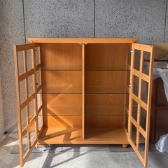 札幌】カンディハウス(CONDE HOUSE) 照明付ガラスショーケース 
