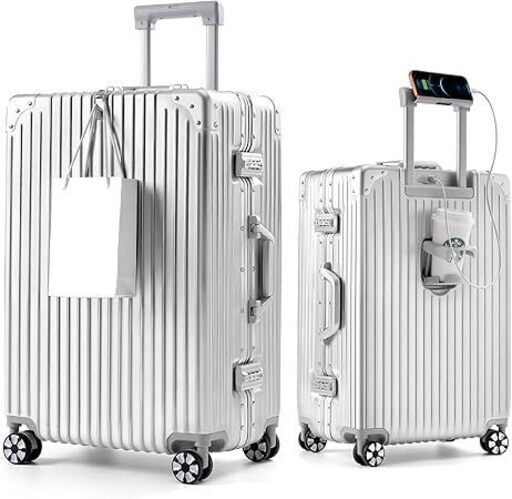 スーツケース キャリーケース Sサイズ 45L 機内持ち込み アルミフレーム シルバー