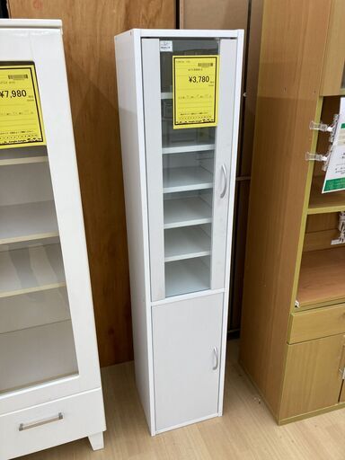 A-1076【リユースのサカイ野々市店】ジモティ来店特価‼ 食器棚 ニトリ 白 ※クリーニング済み ☆ジモティ割引あり☆【リユースのサカイ野々市店】A-126食器棚 白 90