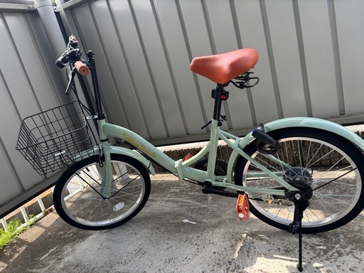 折りたたみ自転車水色