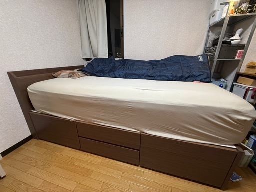 ニトリ】収納大容量セミダブルベッドジオチェスト）マットレス無し 