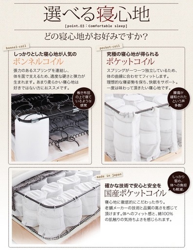 ダブルベットポケットコイルマッレス付