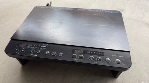 アイリスオーヤマ 2口 IHコンロ IHK-W13S-B 中古
