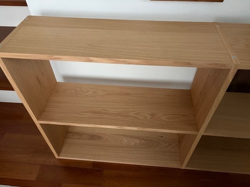無印良品 スタッキングシェルフ・ワイド　オーク材　2段×2列