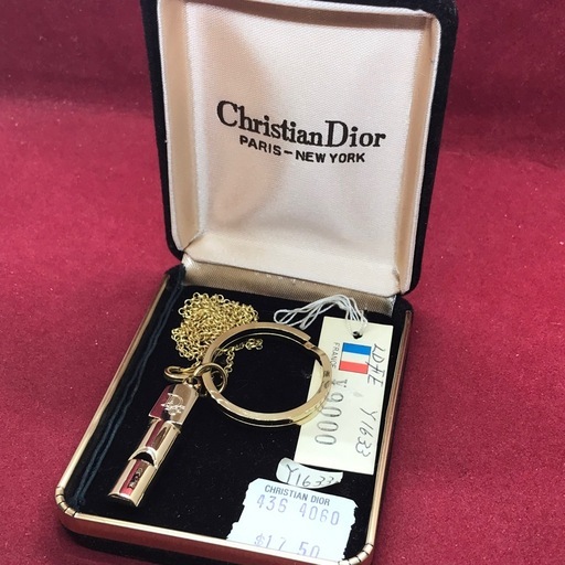 激レア ヴィンテージ　クリスチャンディオール ホイッスル キーホルダー ゴールド 付属品全て