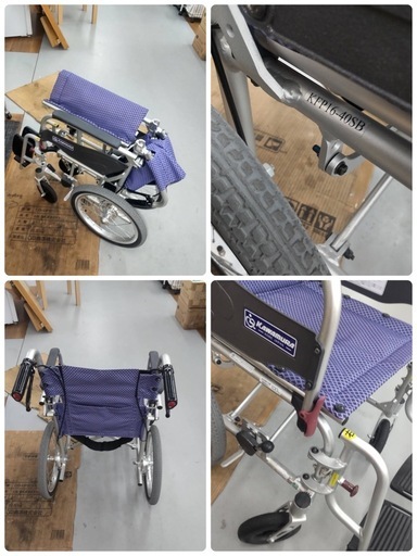 【?買取市場 柴田店】R384 ☀️ KAWARURA / カワムラ 車いす（介助式）KFP16-40SB ふわりすプラス  ⭐ クリ