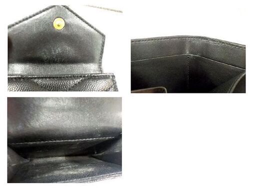 SAINT LAURENT 三つ折り財布 602791-BOWA1/1000 YSL レザー イヴ・サンローラン 黒 コンパクト 札幌