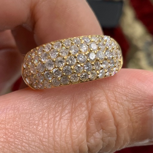 K18 パヴェダイヤ　2ct　リング　5.5g 約15号