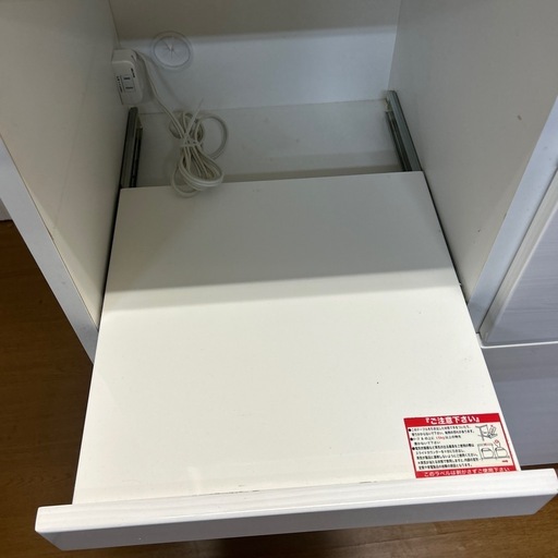 【リユース☆エコちょっぷ】キッチンボード 食器棚 ホワイト 幅120cm コンセント付き