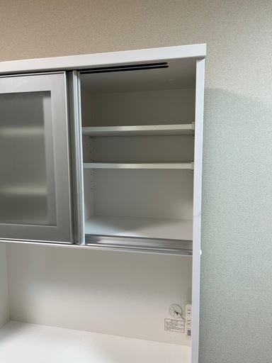 美品 キッチンボード 食器棚 白 コンセント付き幅90cm 使用2年 (友貴 