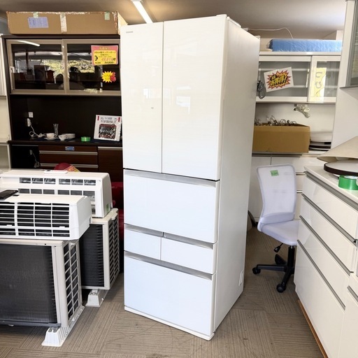 【超美品‼️】定価34万♪ 東芝 2019年製 461Lノンフロン冷凍冷蔵庫 FZシリーズ 自動製氷 高級ガラスドア タッチパネル まんなか野菜室 クリアグレンホワイト♪