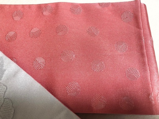 浴衣や着物の帯　お花の刺繍 水玉模様