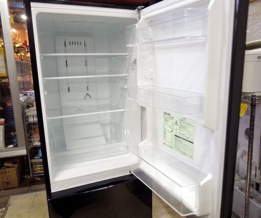 格安 東芝 2ドア冷蔵庫 TOSHIBA 153L 2017年製 ファン式 GR-M15BS(B) 100Lクラス ブラック 札幌市東区 新道東店