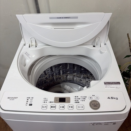 【?買取市場 6ヶ月保証】R423 ☀️ SHARP / シャープ 洗濯機（洗濯4.5㎏) 22年製 ES-GE4F ⭐ 動作確認済 