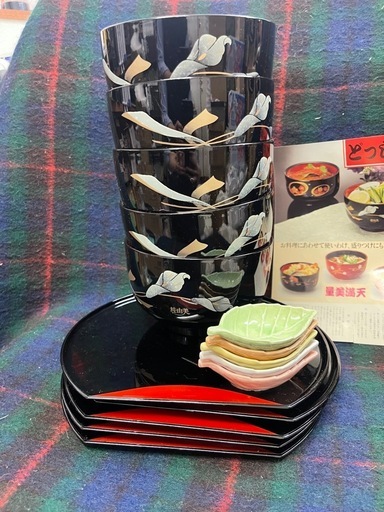 和食器 セット 新品 どっしり椀 角皿 小鉢 箸付き 来客用