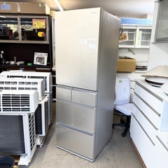 【超美品‼️】パナソニック 2020年製 450Lノンフロン冷凍冷蔵庫 自動製氷 高級ガラスドア ナノイー 微凍結パーシャル サテンゴールド♪の画像