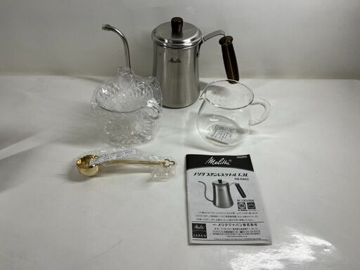 未使用 KEE COFFEE キーコーヒー 当選品 merita メリタ ステンレスケトル 1.3L MJ-0402 ドリッパー サーバー スプーン セット