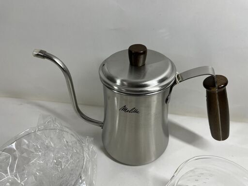 未使用 KEE COFFEE キーコーヒー 当選品 merita メリタ ステンレスケトル 1.3L MJ-0402 ドリッパー サーバー スプーン セット