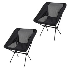 Hilander アウトドアチェア ブラック 1脚 軽量 折りたたみの画像