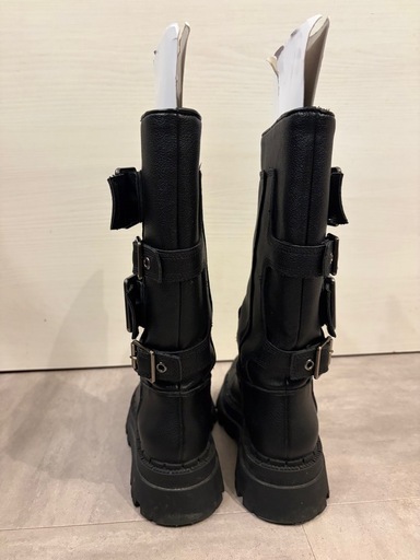 Zara (ザラ) レーザー ベルト トラックソール ロング ブーツ(23㎝)