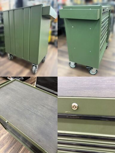 【中古】DEEN ディーン キャビネット セミワイド8段 限定色マットグリーン【ハンズクラフト佐賀】
