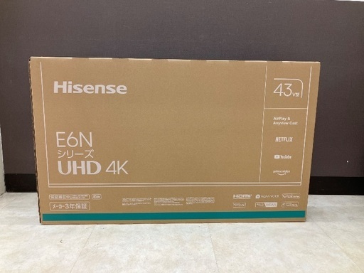 【トレファク足立扇】4K液晶テレビ Hisense 43E6N 未使用品 