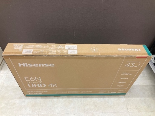 【トレファク足立扇】4K液晶テレビ Hisense 43E6N 未使用品 