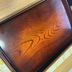 箱付き新品　昭和風木製トレーお盆の画像