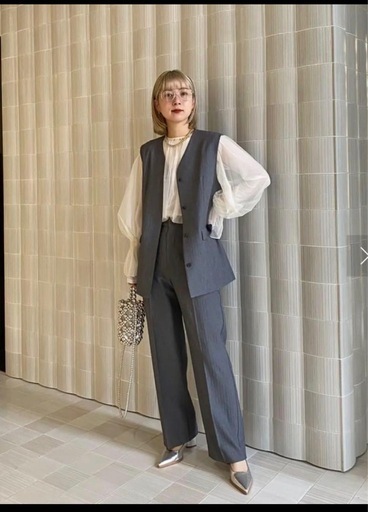 【Ameri】OTONA MUSE LONG VEST WITH PANTS
