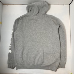 Carhartt カーハート グレー　パーカー フーディ L 袖プリントの画像