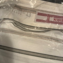 MODULAR ホワイトグレー ストライプ ワイシャツ Lの画像