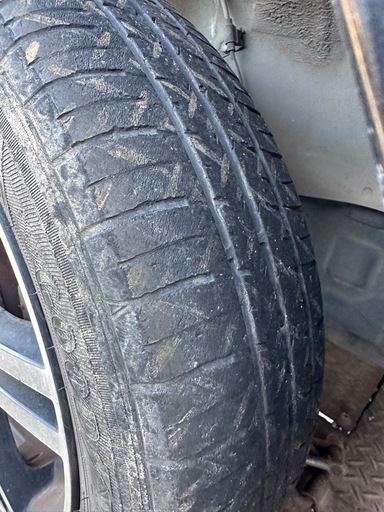 社外14 インチ　アルミホイールタイヤ　セット　155/65R14 タイヤ溝４本ともありません