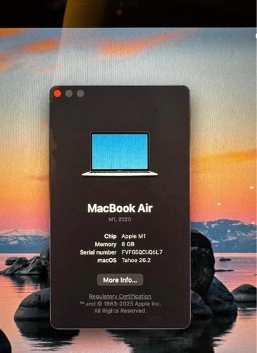 MacBook Air M1 シルバー 256GB【動作OK・外装美品】
